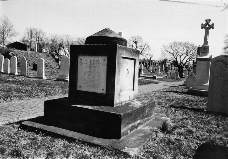 Congressional Cemetery, cenotaph marking grave where John Quincy Adams was once buried, taken from southwest, April 1969