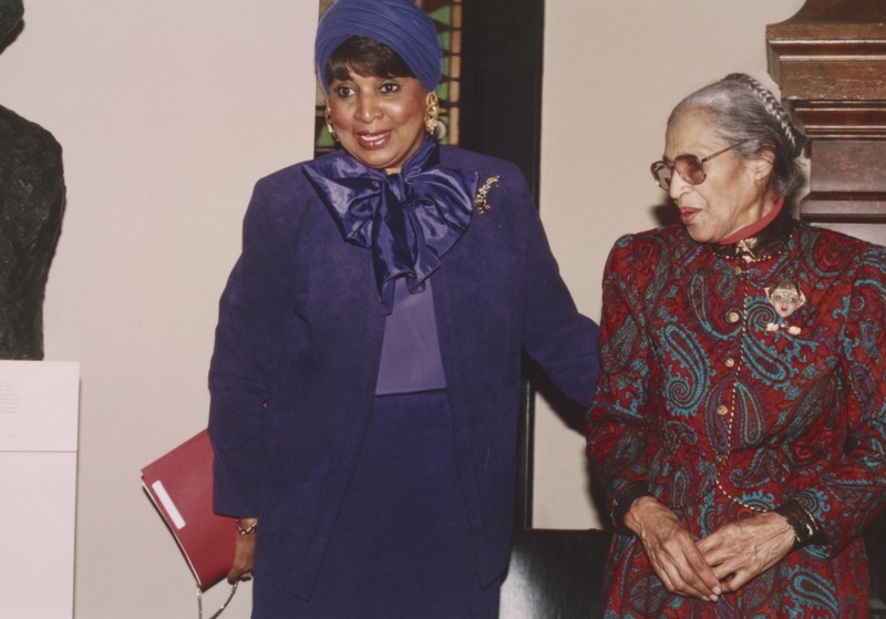 Rosa Parks with DC politician and civil rights activist C. Delores Tucker.