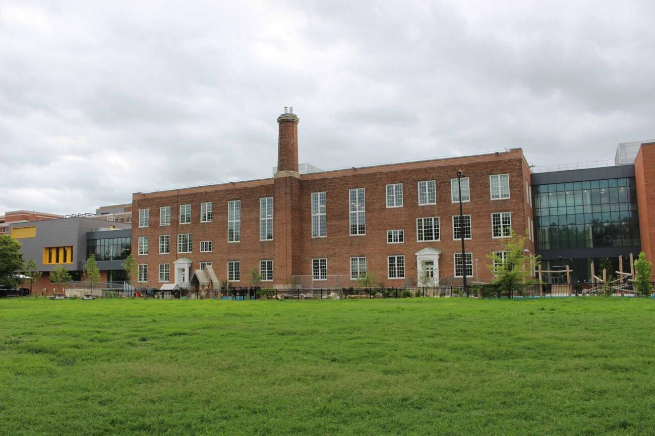 North elevation, looking south.
