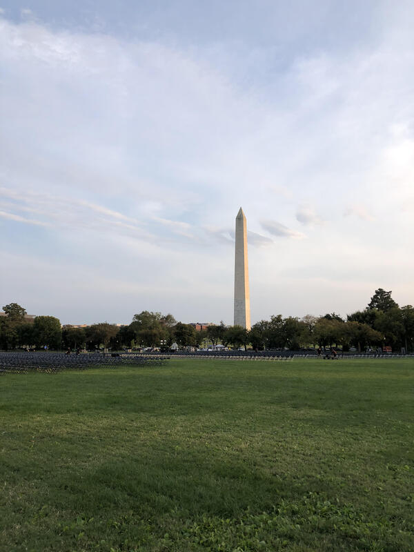 View of Washington Monument from President's Park South Ellipse 