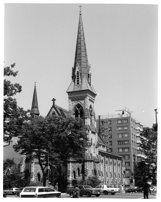 Church of the Ascension and Saint Agnes, view of southeast corner of Church- looking northwest, June 1983