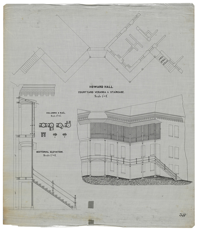 Howard Hall architectural plans, courtesy of the Library of Congress. 