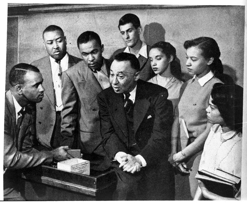 Rayford Logan with students at Howard University